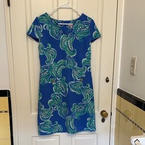 Lilly Pulitzer Blue and Green Paisley Mini Dress Size Small